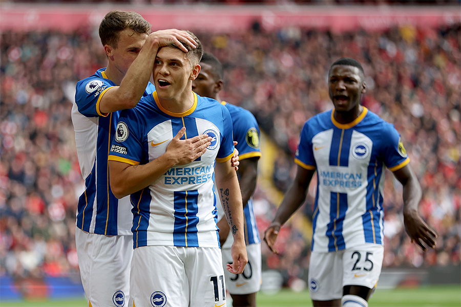 ブライトンがトロサールの3ゴールでリバプールとドロー決着【写真：Getty Images】