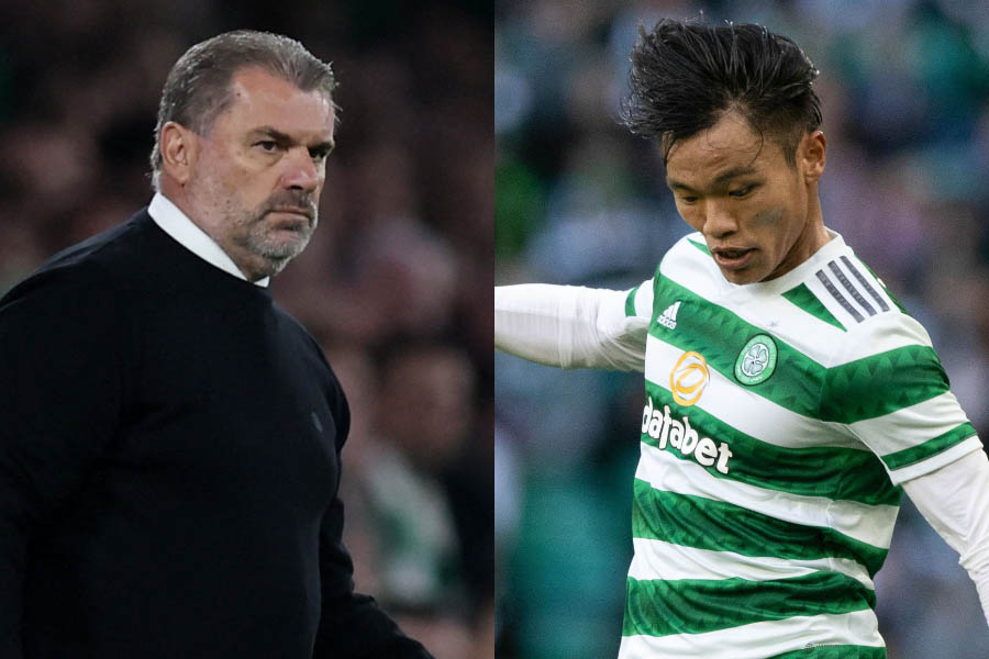 セルティックのポステコグルー監督と旗手【写真:Getty Images】