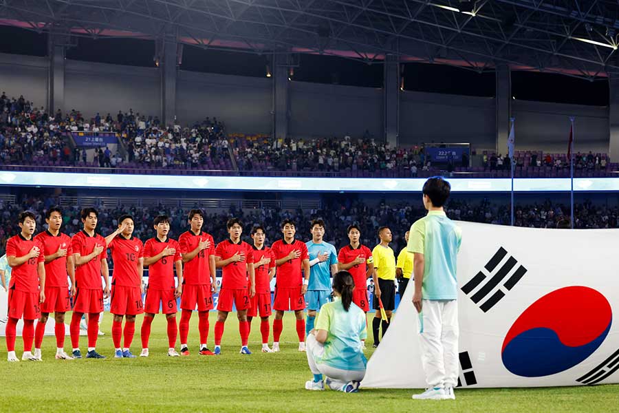 日本とのアジア大会決勝に臨む韓国代表【写真：Getty Images】