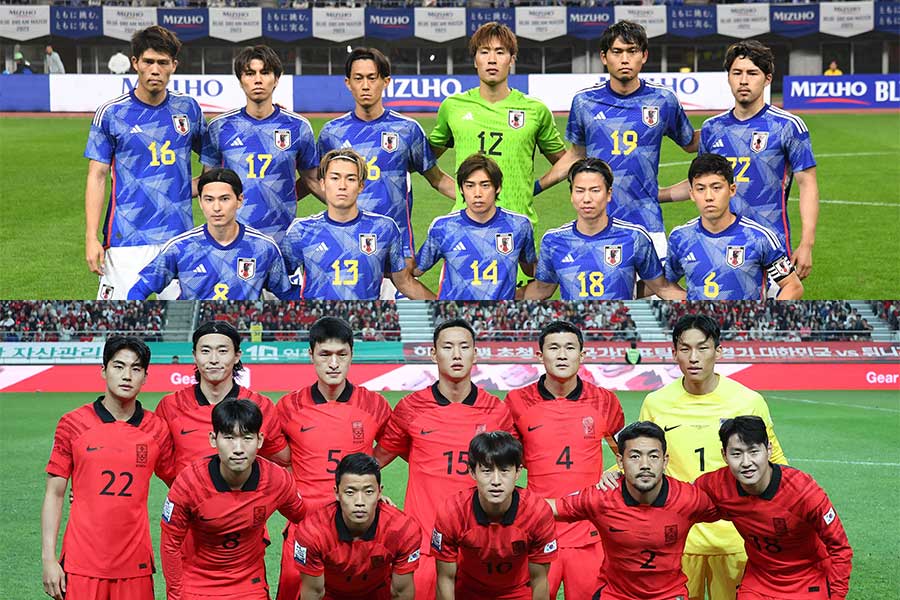 日韓のアジア杯優勝回数に韓国言及【写真:徳原隆元 & ロイター】