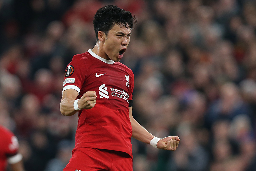 トゥールーズ戦でゴールを決めた遠藤航【写真：Getty Images】