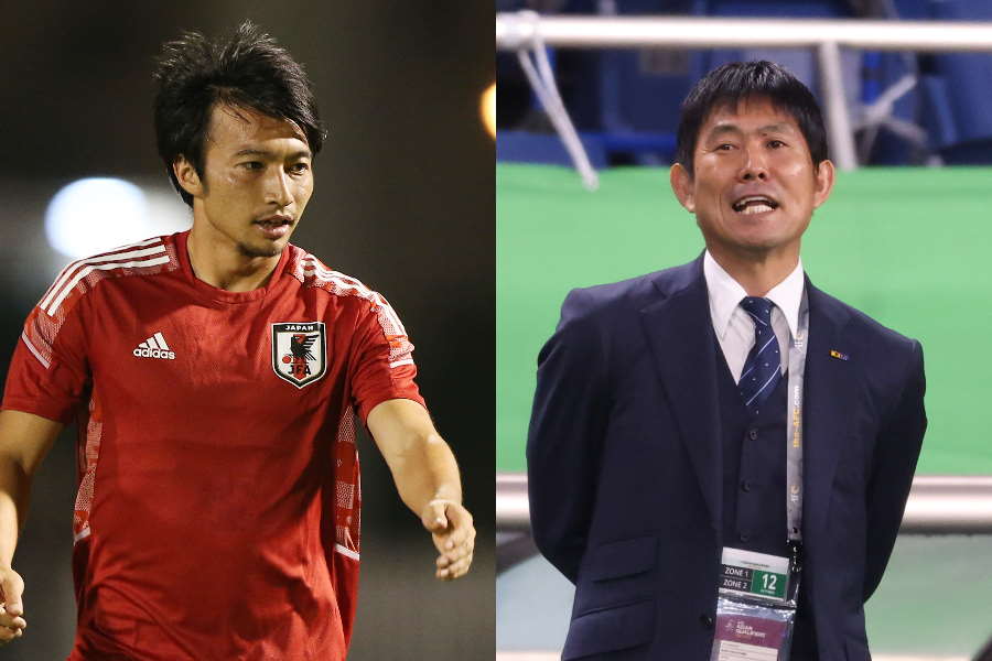 日本代表MF柴崎岳と森保監督【写真:高橋 学 & ©JFA】