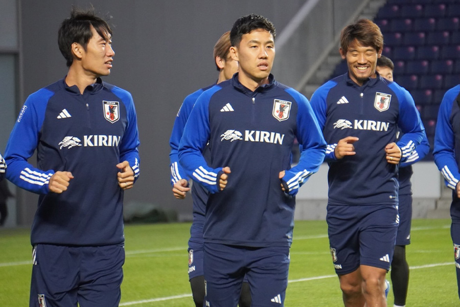 ミャンマー戦を控える日本代表【写真：FOOTBALL ZONE編集部】