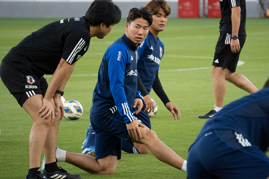 シリア戦に臨む浅野拓磨【写真:FOOTBALL ZONE編集部】