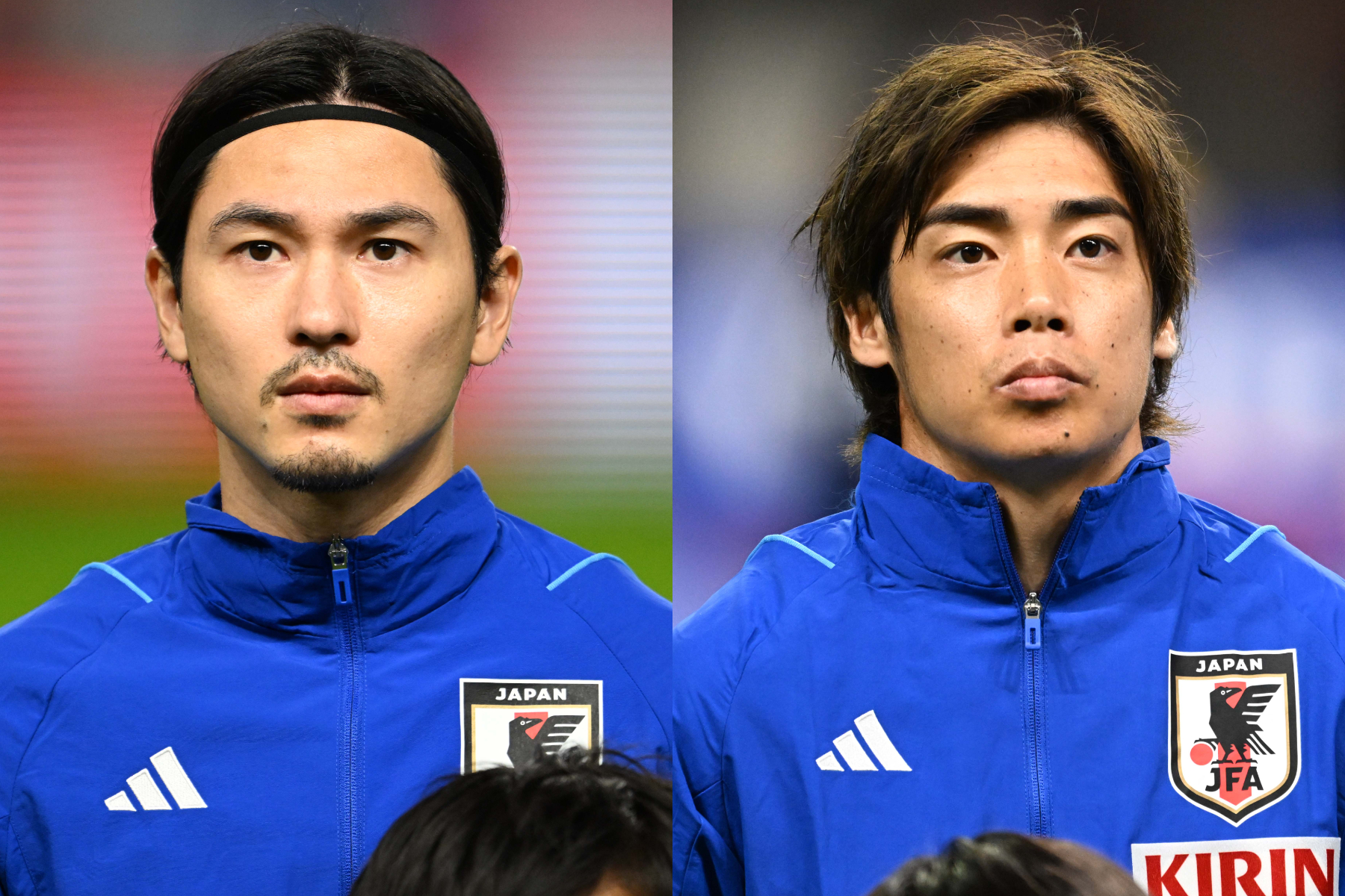 日本代表通算50試合目を迎えた南野拓実と伊東純也【写真:徳原隆元】