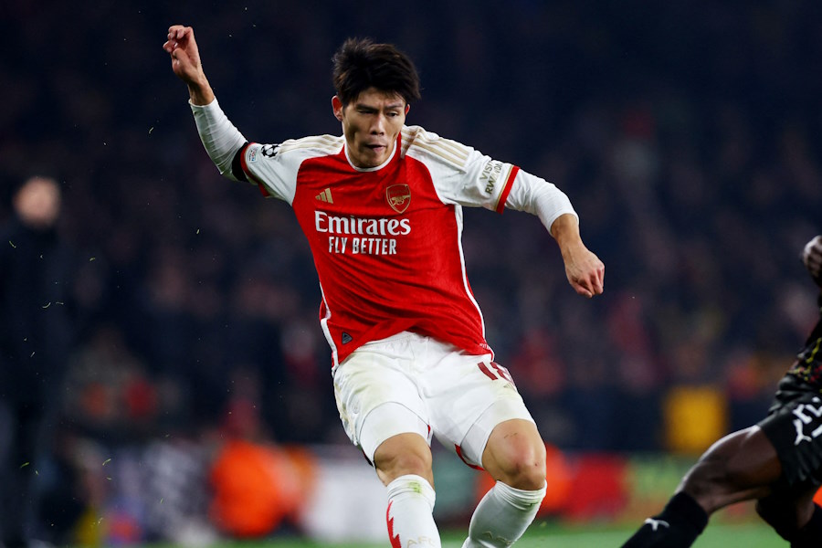 2アシストしたアーセナルの冨安健洋【写真：ロイター】