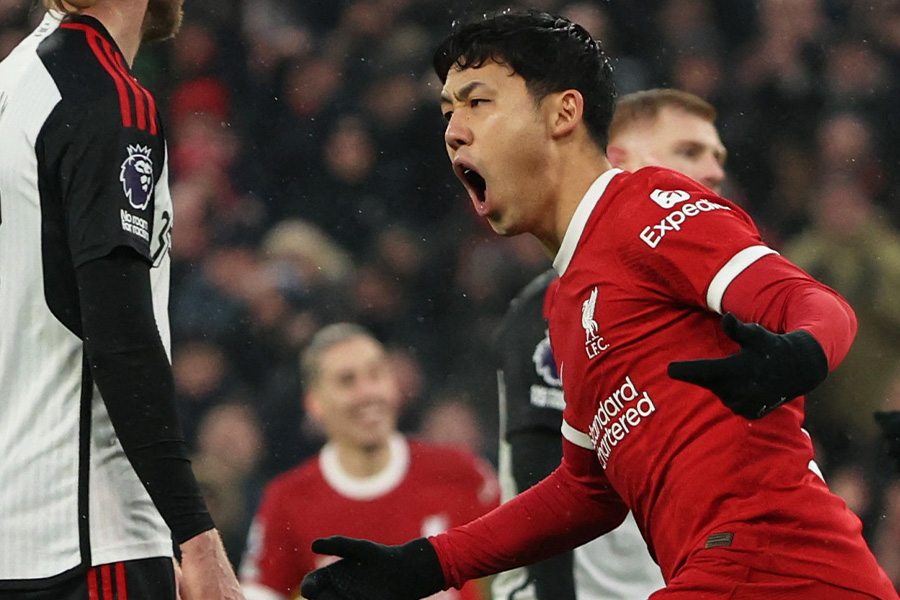 遠藤航がフルハム戦でプレミアリーグ初ゴール【写真:ロイター】