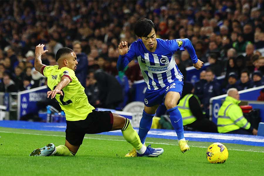 バーンリー戦に途中出場した三笘薫【写真：ロイター】