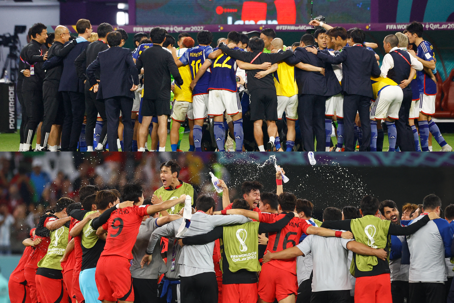 ヨーロッパの強豪に勝利した日本代表と韓国代表【写真：ロイター】