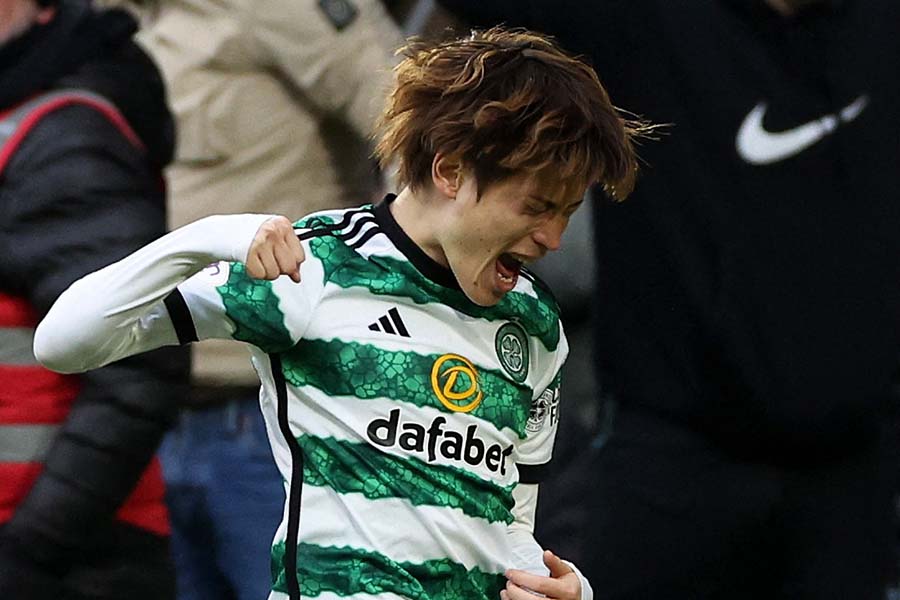 古橋亨梧が左足ミドル弾が決勝ゴールに【写真:ロイター】