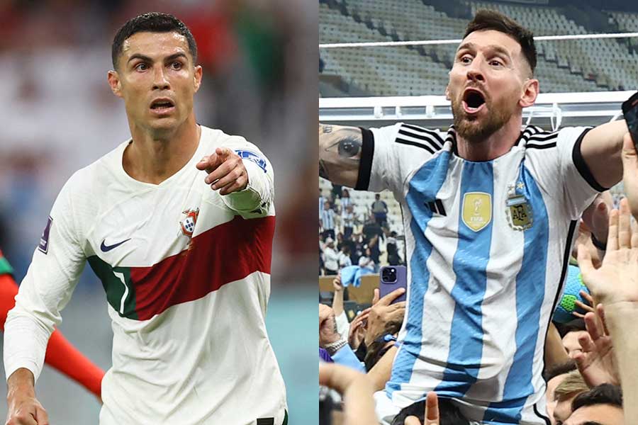 ロナウド（左）とメッシの”明暗”に海外注目【写真：ロイター】