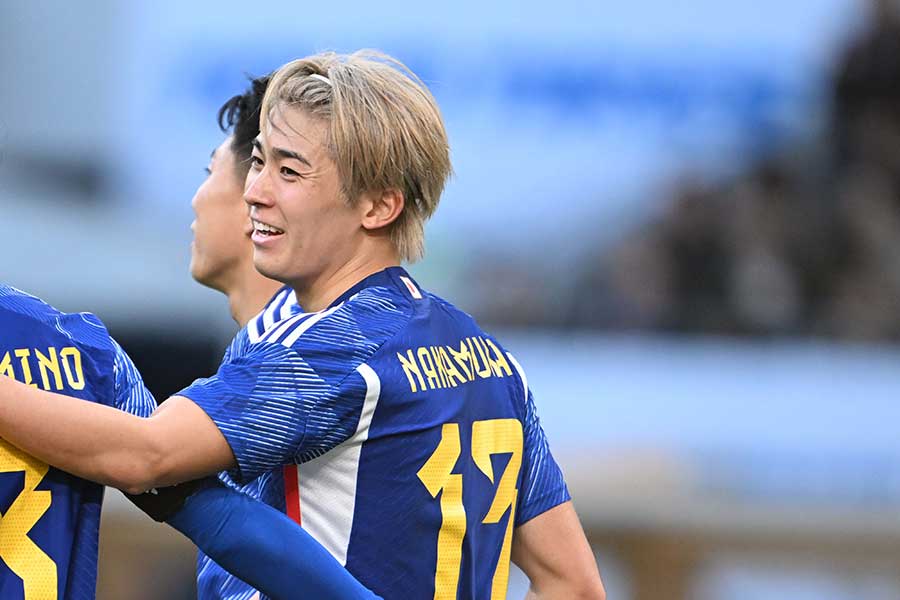 日本代表の中村敬斗【写真:徳原隆元】