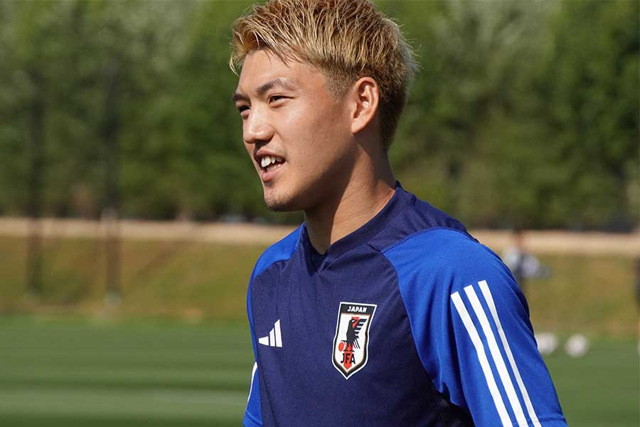 日本代表の堂安律【写真：FOOTBALL ZONE編集部】