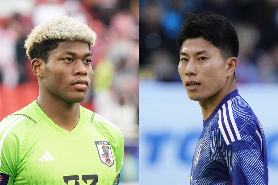 ベトナム戦に先発した鈴木彩艶(左)と細谷真大【写真:Getty Images】