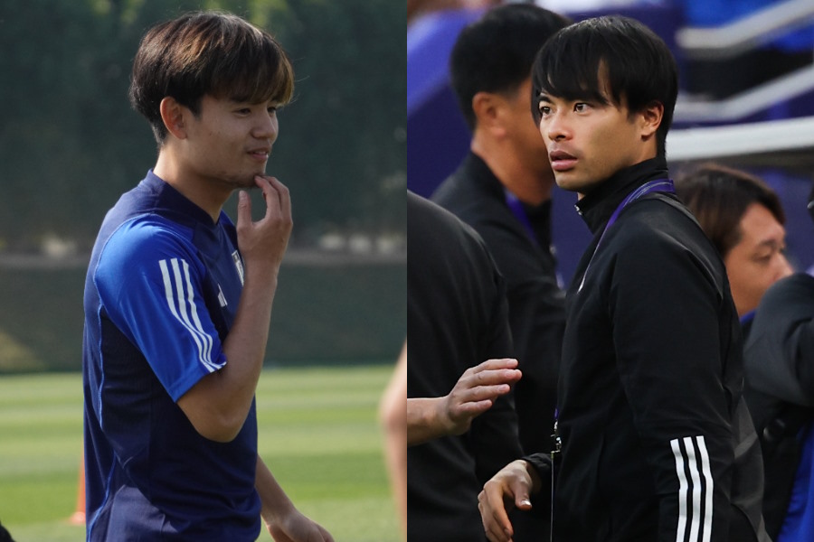 日本代表の久保建英と三笘薫【写真：FOOTBALL ZONE編集部 & Getty Images】