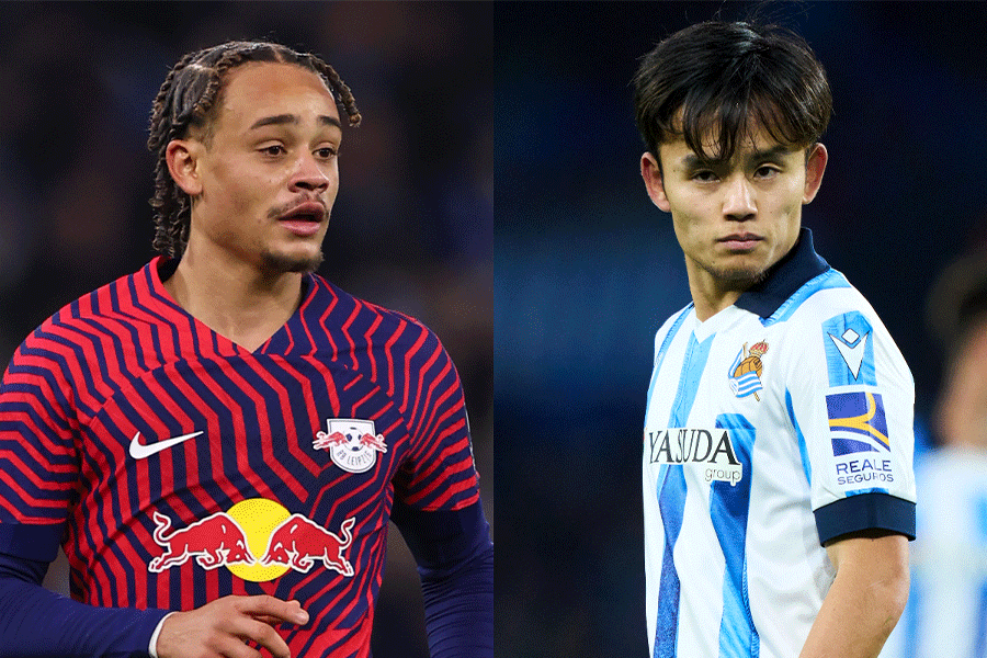 バルセロナを離れたシャビ・シモンズと久保建英【写真:Getty Images】