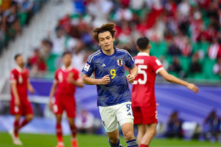 全3ゴールに絡んだ上田綺世【写真:2024 Asian Football Confederation (AFC)】