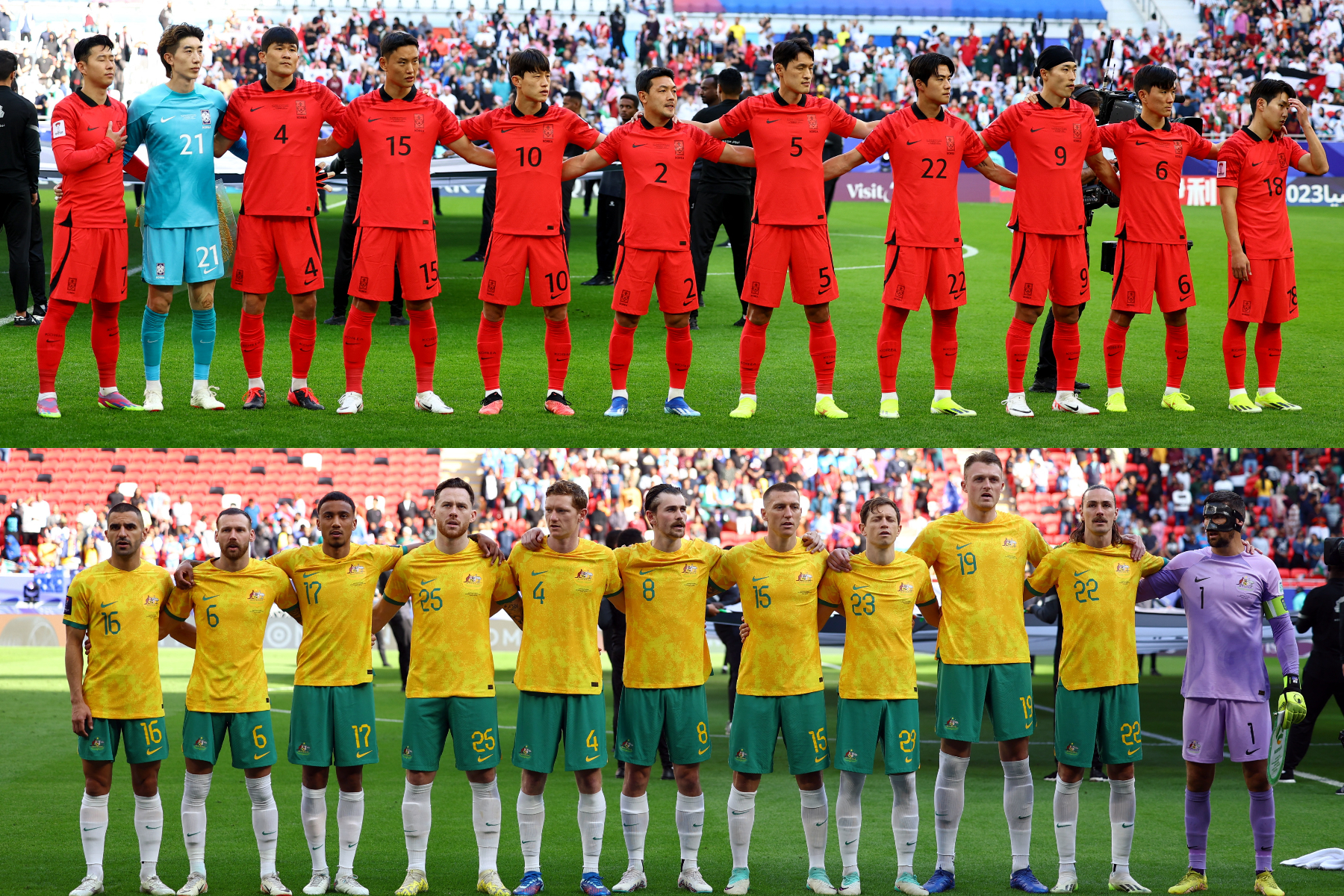 韓国代表とオーストラリア代表がラウンド16で対戦【写真：ロイター】