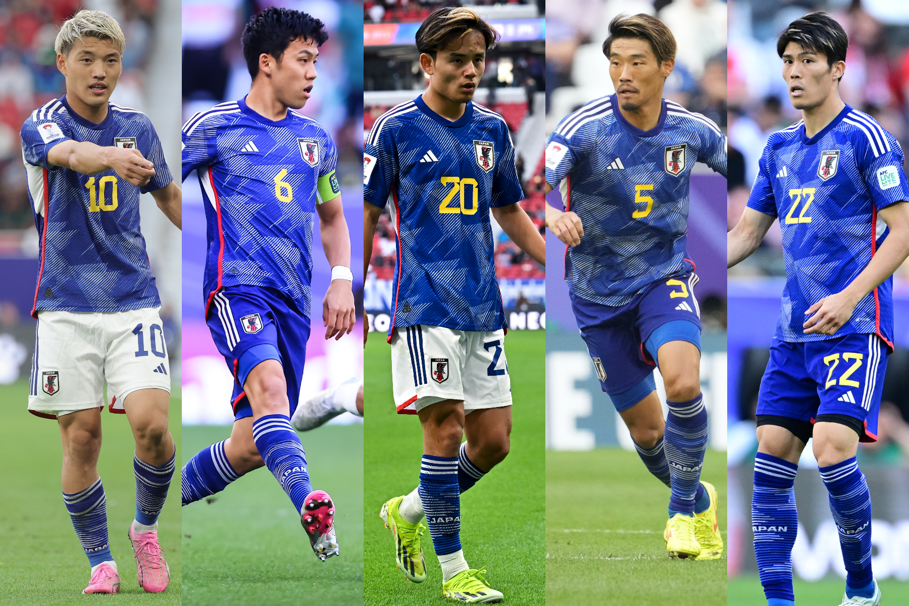 イラン戦に出場した選手たちを査定【写真：Getty Images & 2024 Asian Football Confederation (AFC)】