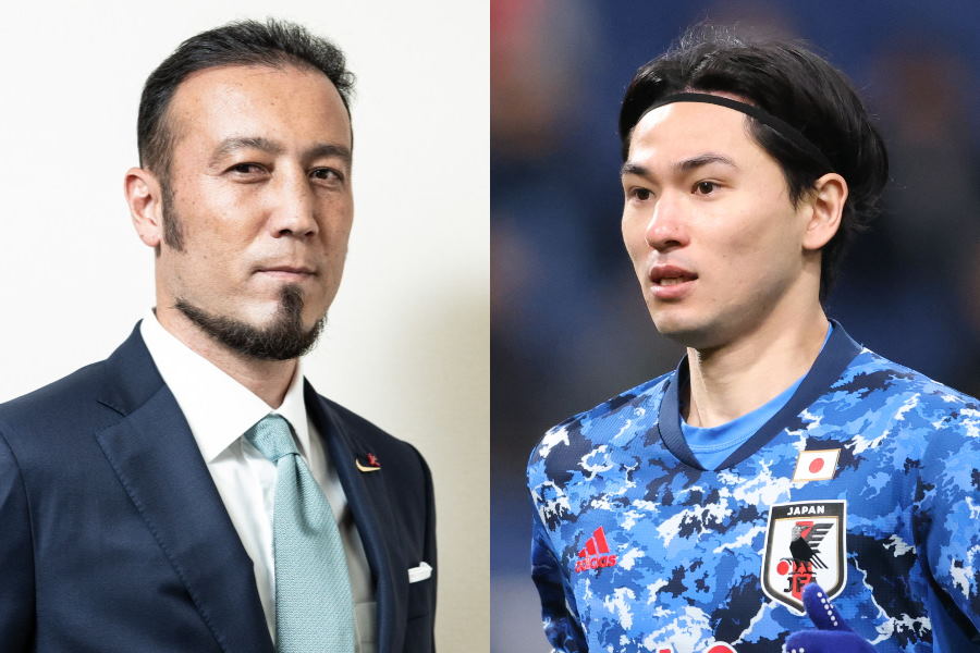 元日本代表DF闘莉王氏と日本代表MF南野拓実【写真：荒川祐史 ＆ 高橋 学】