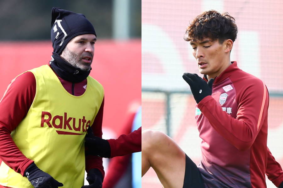 神戸MFイニエスタとDF槙野智章【写真：(C)VISSEL KOBE】