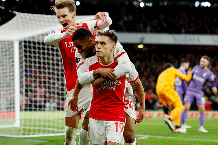 直近のリバプール戦に3-1で勝利したアーセナル【写真:ロイター】