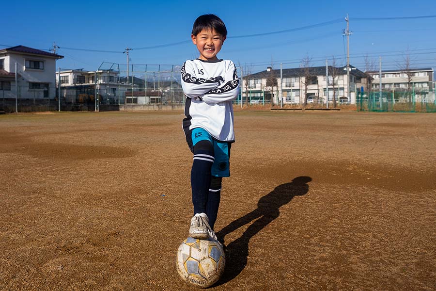 長野県在住の小学校2年生・座間心煌くん【写真：パウロ吉田】