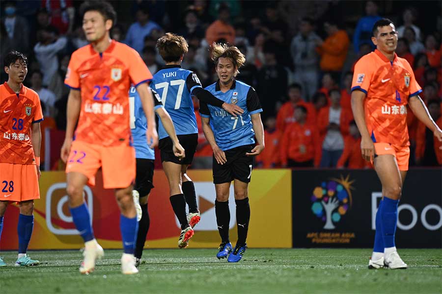 反撃のゴールを挙げた三浦颯太【写真：2024 Asian Football Confederation (AFC)】
