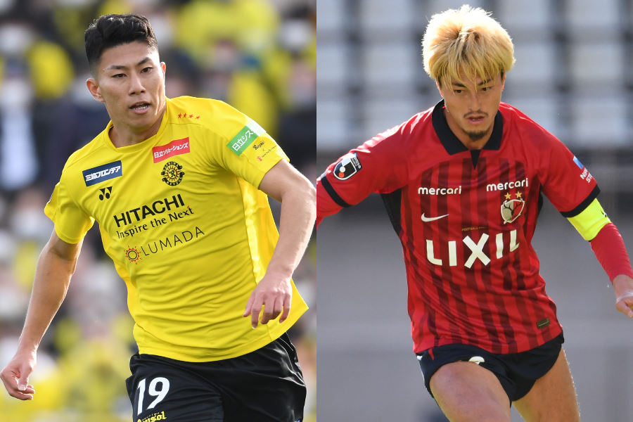 柏FW細谷真大と鹿島FW鈴木優磨【写真:Getty Images】