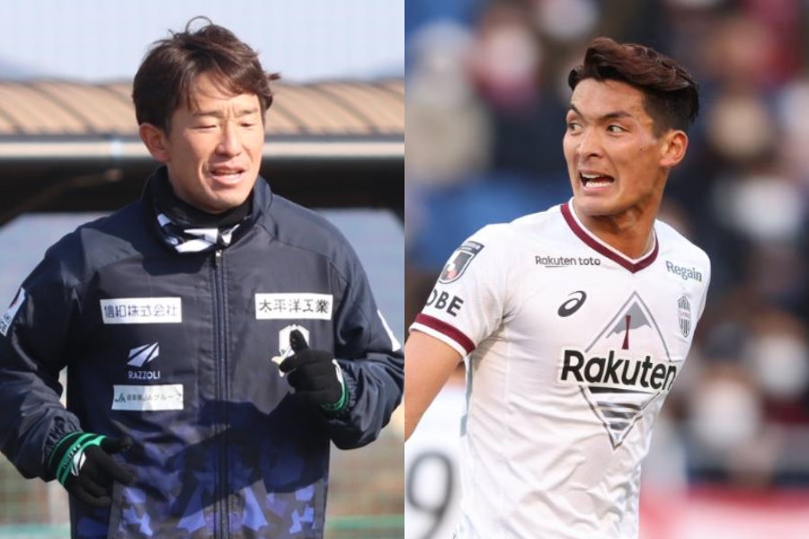岐阜MF宇賀神友弥と神戸DF槙野智章【写真：高橋 学 ＆ (C) FC GIFU 】