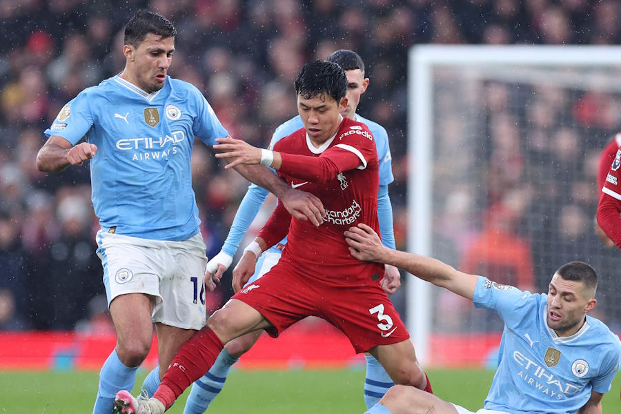 シティ戦に先発フル出場した遠藤航【写真：Getty Images】