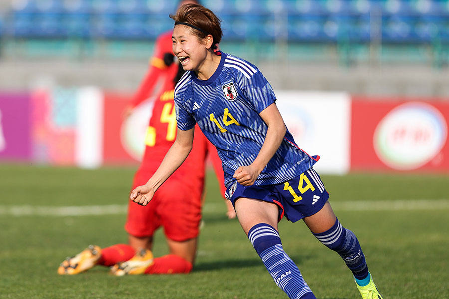 土方麻椰がオーストラリア戦で3点目を決めた(写真は中国戦のもの)【写真:Getty Images】