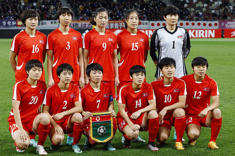 北朝鮮女子選手の行動が話題に（※写真は北朝鮮女子のA代表）【写真：Getty Images】