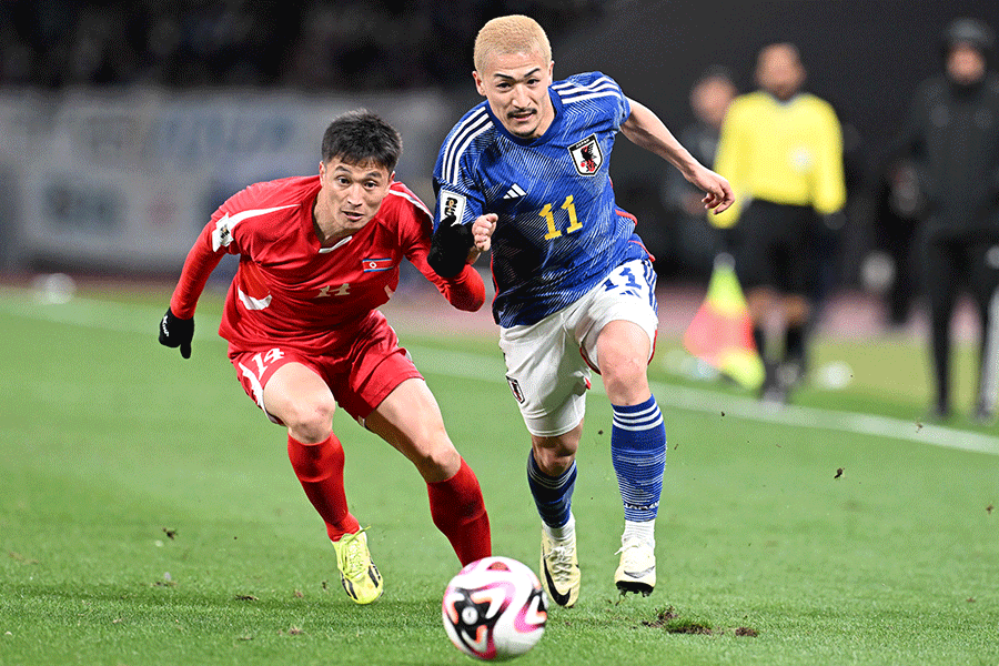 90分間攻守に貢献をした前田大然【写真：徳原隆元】