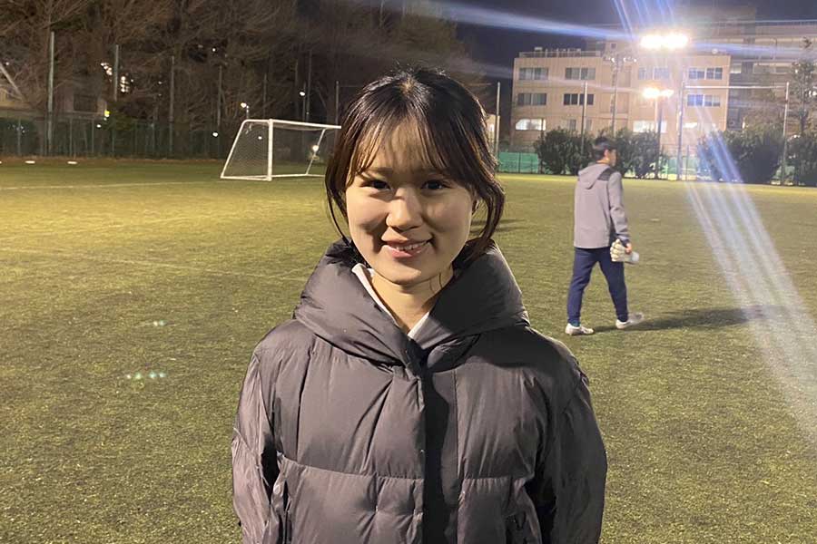 ア式蹴球部の「プロモーションユニット」に所属する垣内志織さん(東京大学4年生)【写真:東京大学運動会ア式蹴球部】