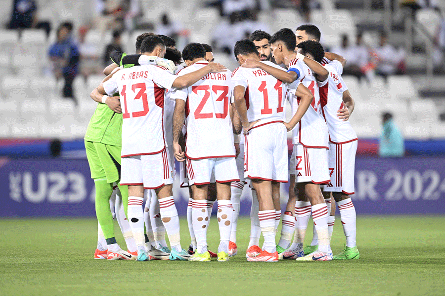 UAE選手が行った行為が物議【写真：2024 Asian Football Confederation (AFC)】