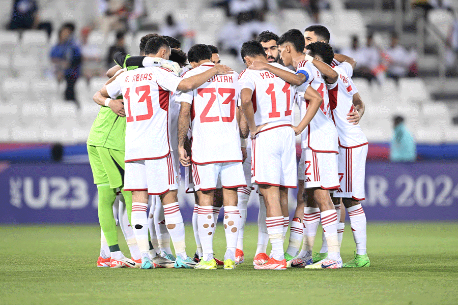 UAE選手が行った行為が物議【写真:2024 Asian Football Confederation (AFC)】