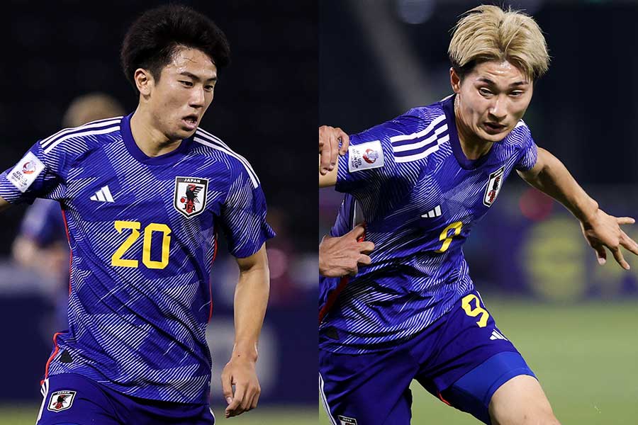 U-23日本代表の平河悠（左）と藤尾翔太【写真：Getty Images】