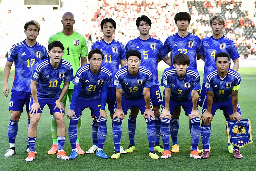日本対ウズベキスタンはスコアレスで後半へ【写真：2024 Asian Football Confederation (AFC)】