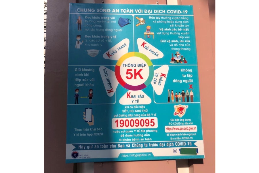 ベトナムで行われているコロナ感染症対策の“5Ｋ” 【写真提供：横浜F・マリノス】