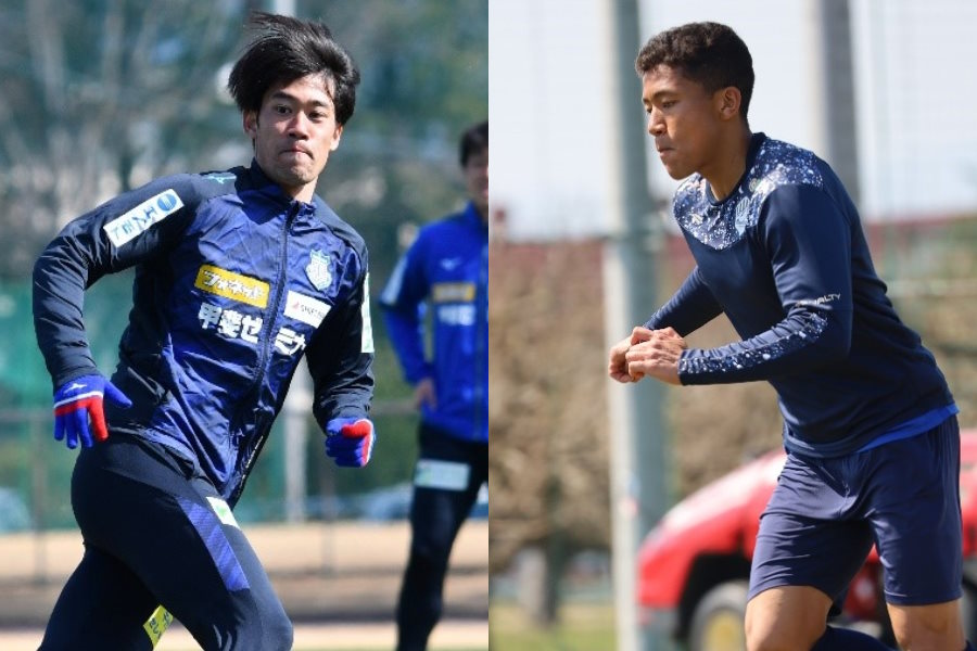 神谷凱士とイサカ・ゼイン【写真：(C)MONTEDIO YAMAGATA & (C)2023VFK】