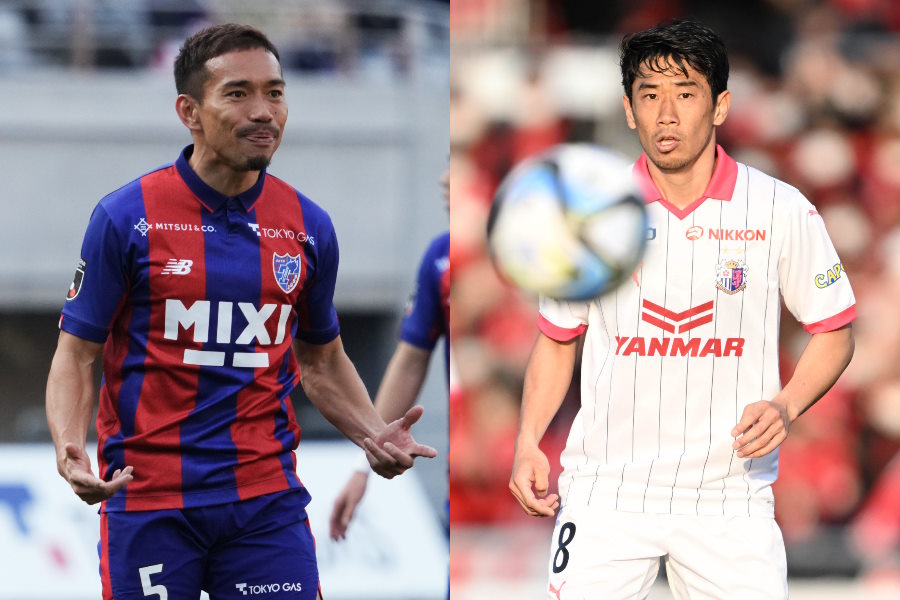 FC東京の長友佑都とC大阪の香川真司【写真:Getty Images & 徳原隆元】