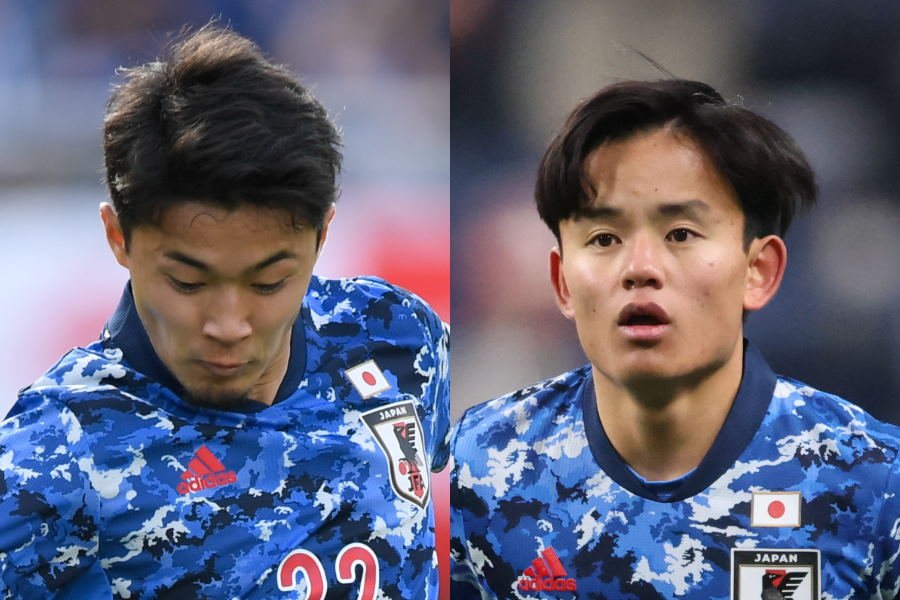 日本代表DF菅原由勢とMF久保建英【写真：高橋 学 ＆ 浦 正弘】