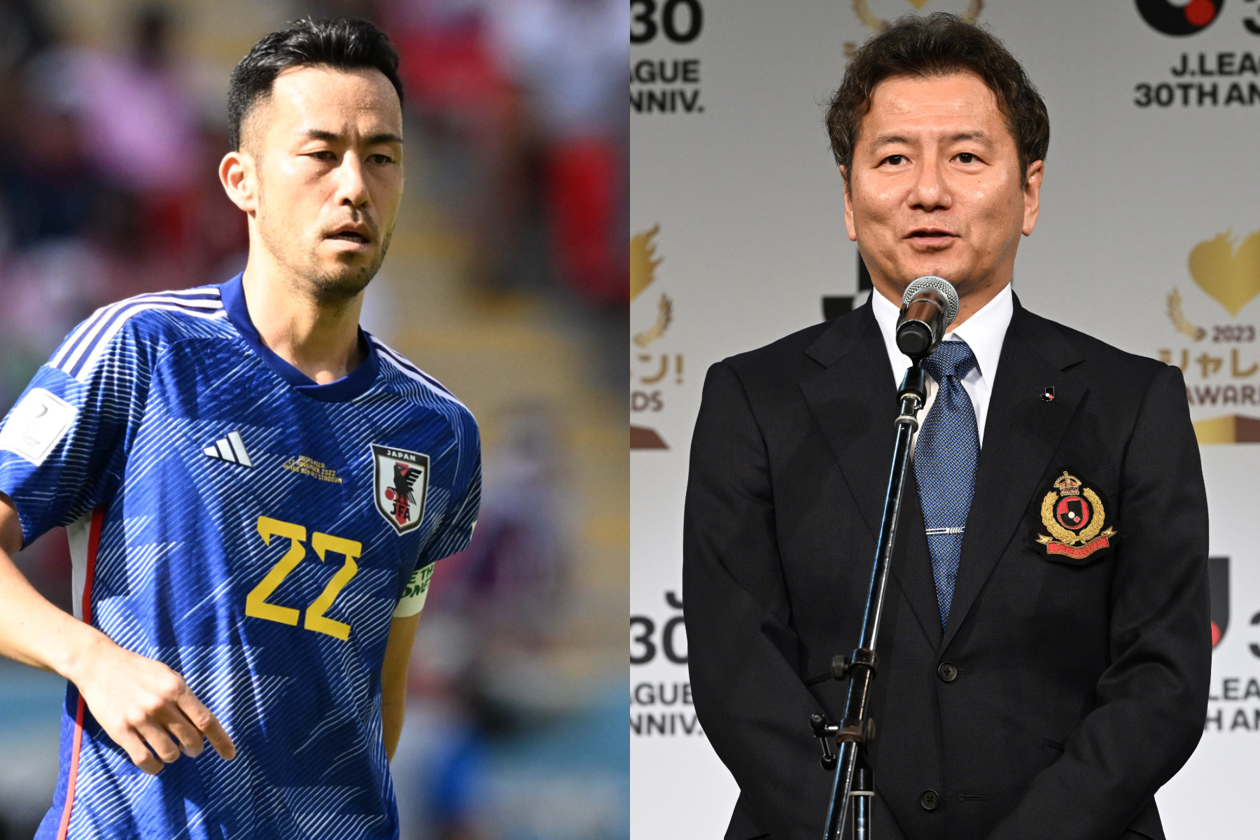 野々村チェアマンが吉田麻也とのやり取りを明かした【写真：徳原隆元】