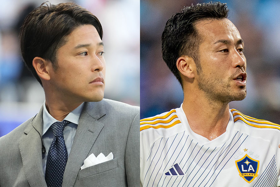 元日本代表の内田篤人氏(左)とLAギャラクシーの吉田麻也【写真:Getty Images】
