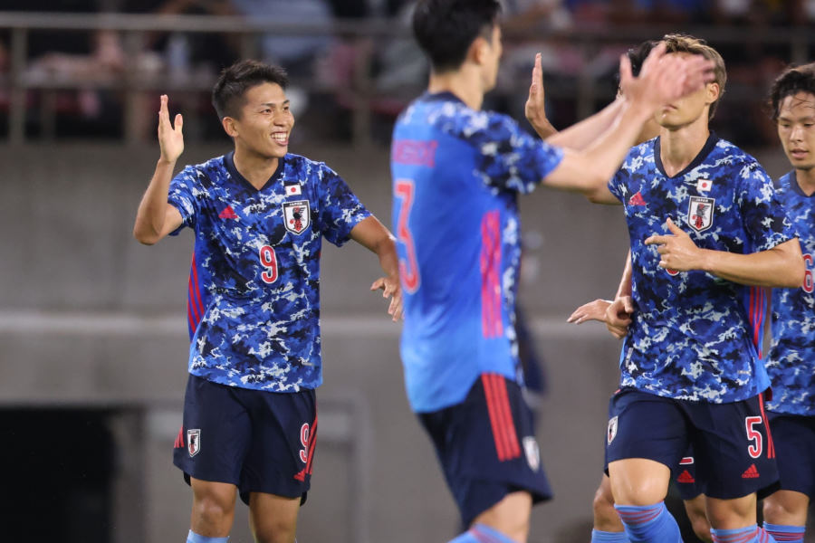 4-0とリードして前半を終えた日本代表【写真：高橋 学】