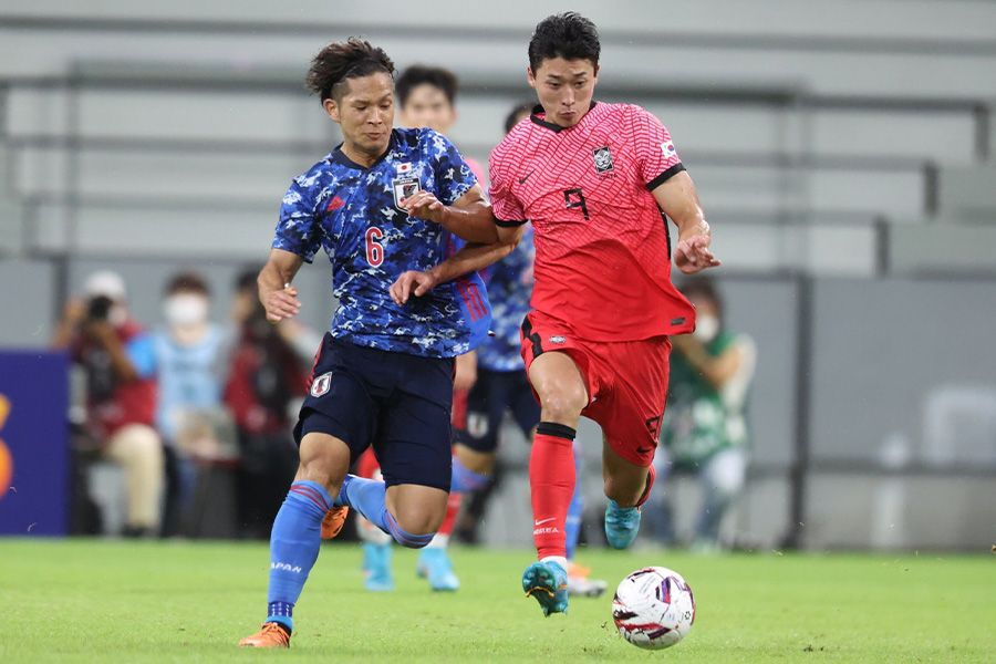 日韓戦は0-0で後半へ【写真：高橋 学】