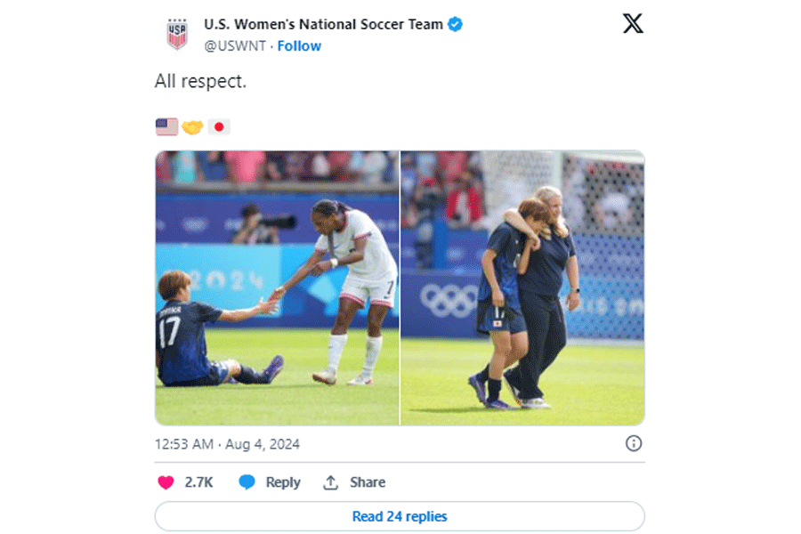 (画像はアメリカ女子サッカー代表公式Xより)