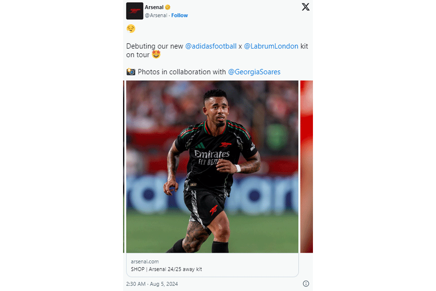 （画像はアーセナルの公式Xより）