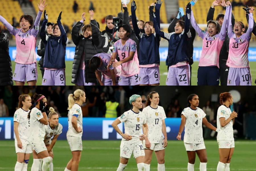 ベスト8進出のなでしこジャパンと敗退のアメリカ【写真：ロイター】